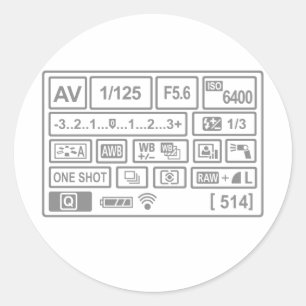 DSLR-Einstellung Runder Aufkleber