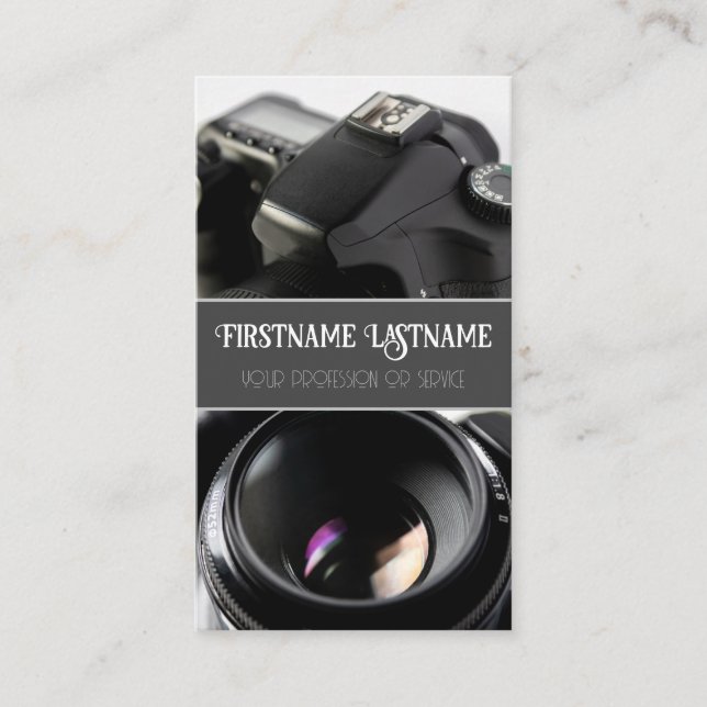 DSLR-Kameraobjektiv für Fotografen Videographen Visitenkarte (Vorderseite)