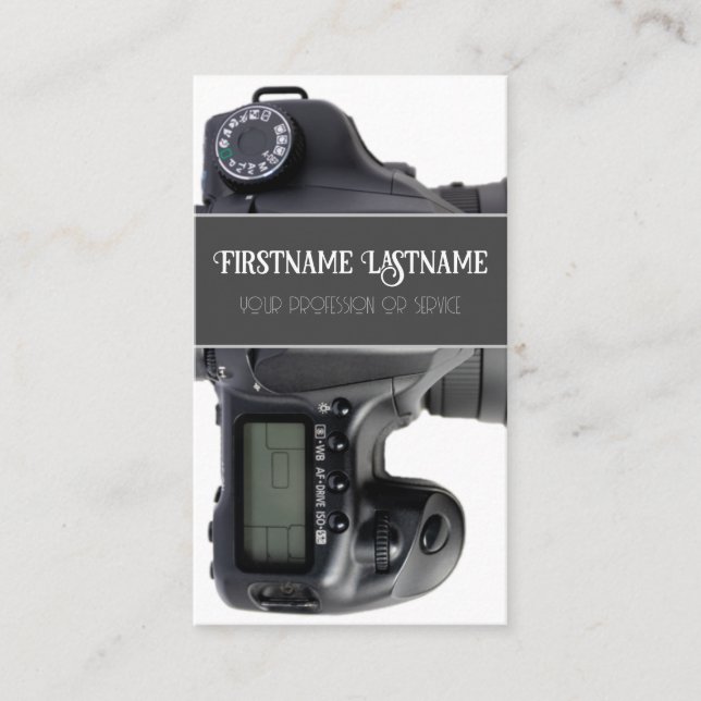 DSLR-Kameraobjektiv für Fotografen Videographen Visitenkarte (Vorderseite)