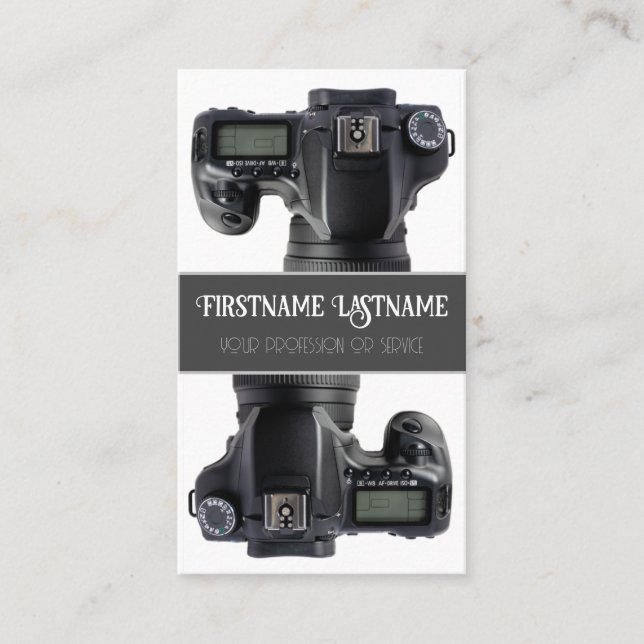 DSLR-Kameraobjektiv für Fotografen Videographen Visitenkarte (Vorderseite)