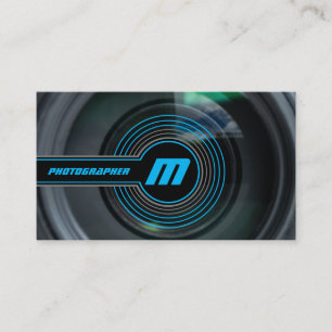 DSLR-Kameraobjektive für Fotografen in blau Visitenkarte