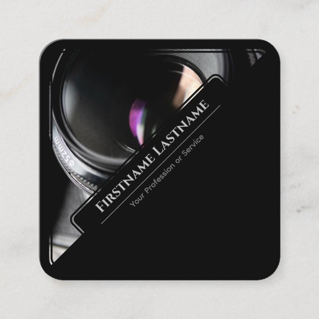 DSLR-Kameraobjektive für Fotografen, Videographen Quadratische Visitenkarte (Vorderseite)