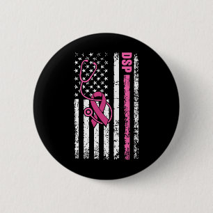 DSP Brustkrebs Stethoskop rosa Ribbon-USA-Flagge Button