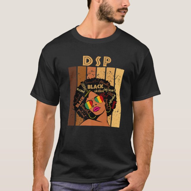 DSP Direct Support Mitarbeiter Afro African Black  T-Shirt (Vorderseite)