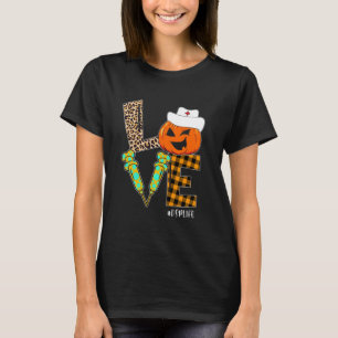 DSP Nurse Leopard Pumpkin Halloween Liebe Nurse Li T-Shirt
