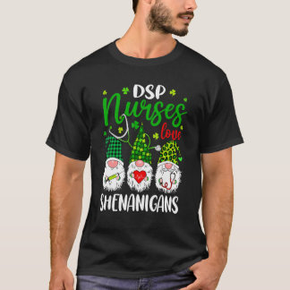 DSP Nurse Love Shenanigans Gnomes Nurse St Patrick T-Shirt