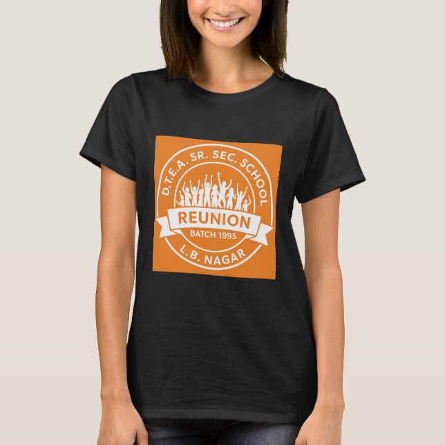 DTEA 1999 Frauenschwarzes T-Shirt - Orangefarbenes (Vorderseite)