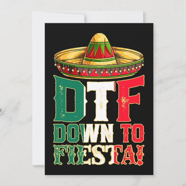 DTF bis Fiesta Mexiko Cinco de Mayo Men Mexica Einladung (Vorderseite)