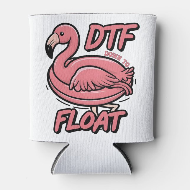 Dtf Down to Floating Funny Summer Flammingingo Bir Dosenkühler (Vorderseite)