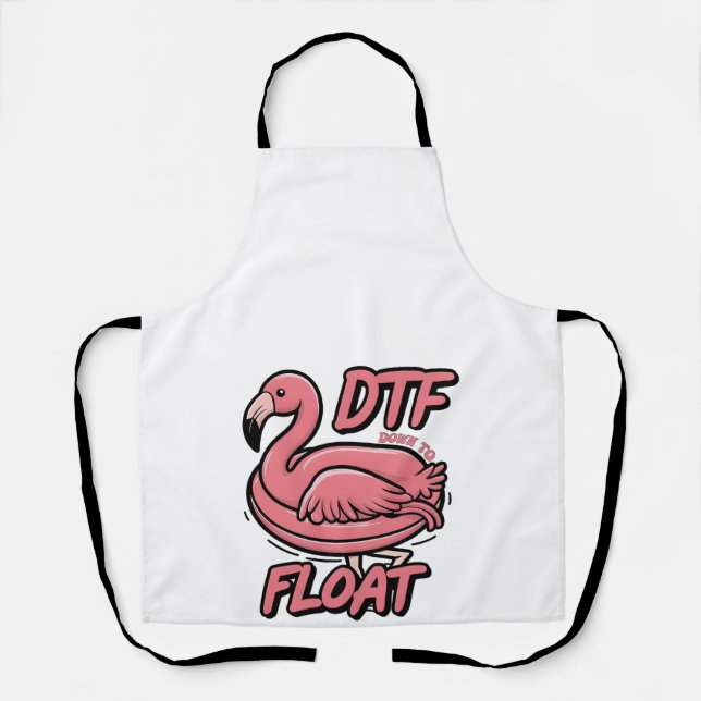 Dtf Down to Floating Funny Summer Flammingingo Bir Schürze (Vorderseite)