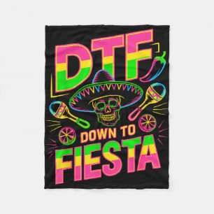 Dtf runter zur Fiesta lustiger Totenkopf mexikanis Fleecedecke