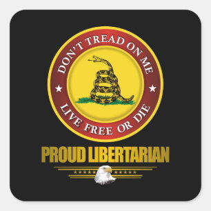 DTOM - Proud Libertarian Quadratischer Aufkleber