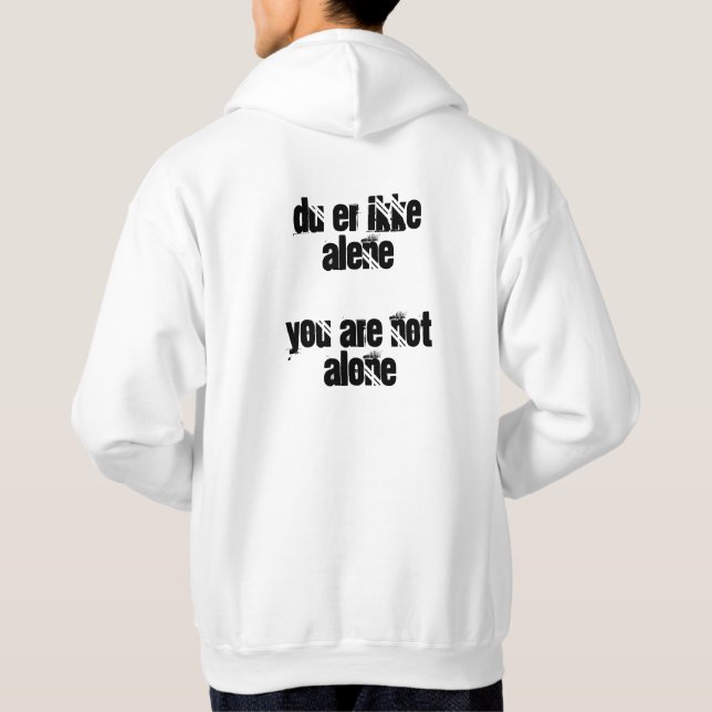 DU äh ikke alene/Sie sind nicht alleint-shirt Evak Hoodie (Rückseite)