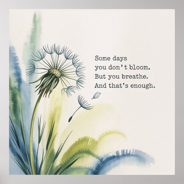 Du atmest. Das reicht - weiche Affirmationsmauer Foliendrucke (Vorderseite)