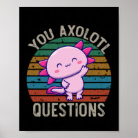 Du Axolotl Fragen Retro 90er Vintage Sonnenunterga