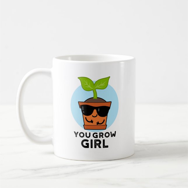 Du baust Girl Funny Pflanze Puff Kaffeetasse (Links)