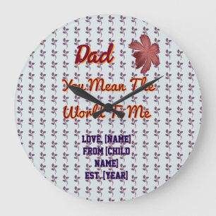 Du bedeutest mir die Welt Personalisiertes Familie Große Wanduhr