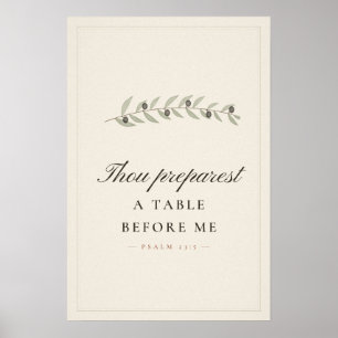 Du bereitest einen Tisch Psalm 23 5 Esszimmer-Kuns Poster