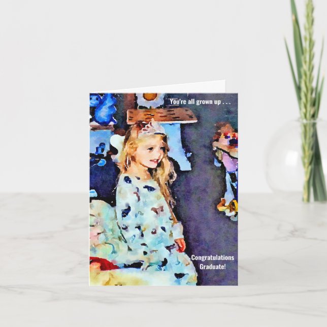 Du bist alle erwachsen, Girl Abschluss Card Karte (Vorderseite)