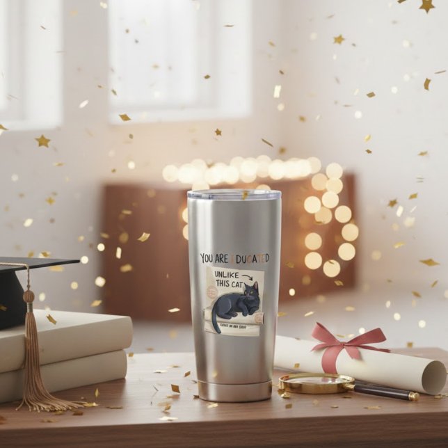 Du bist anders als diese Katze gebildet Lustiger A Thermobecher (Von Creator hochgeladen)