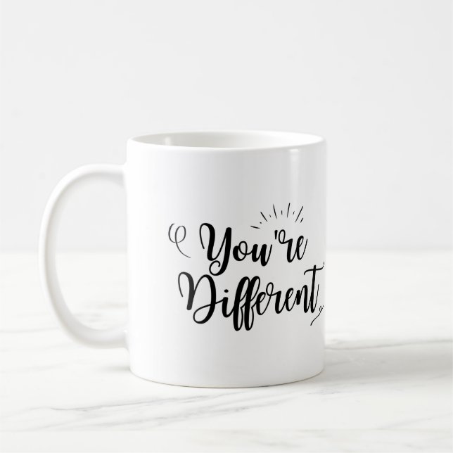 "Du bist anders" Kaffeetasse (Links)