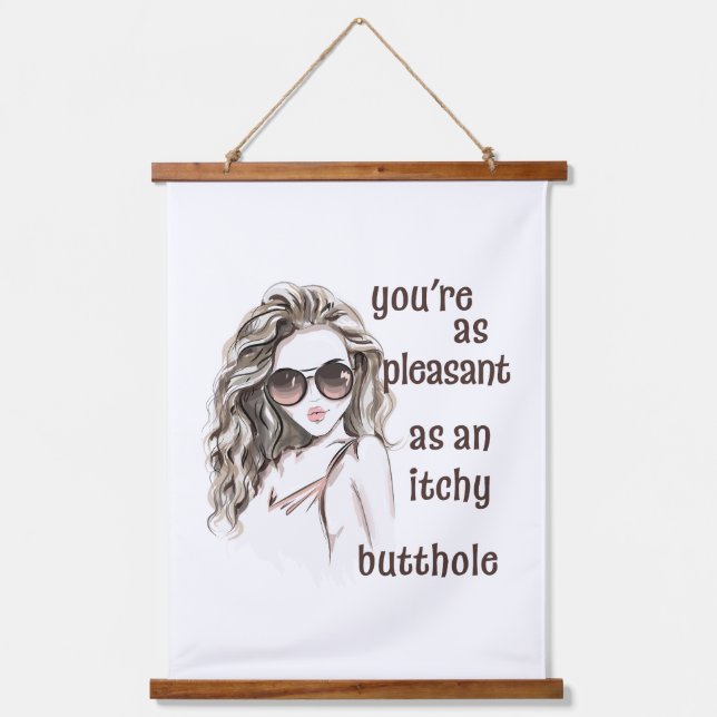 Du bist angenehm wandteppich mit holzrahmen (Vorderseite)