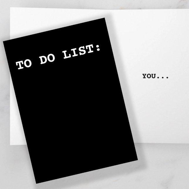 Du bist auf meiner Liste Karte (You are on my to do list card
Valentines card from Ricaso.  Textually funny cards)