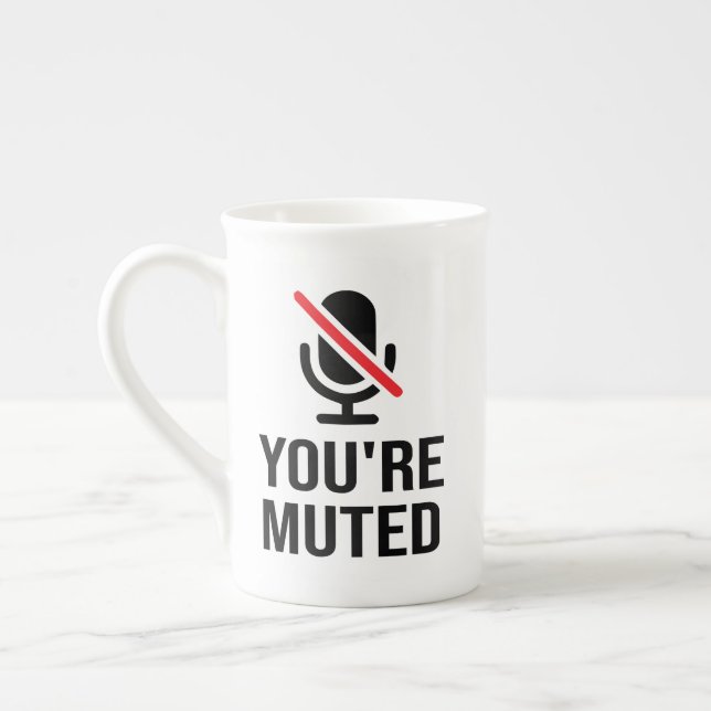 Du bist auf Mut, du bist Mute Prozellantasse (Links)