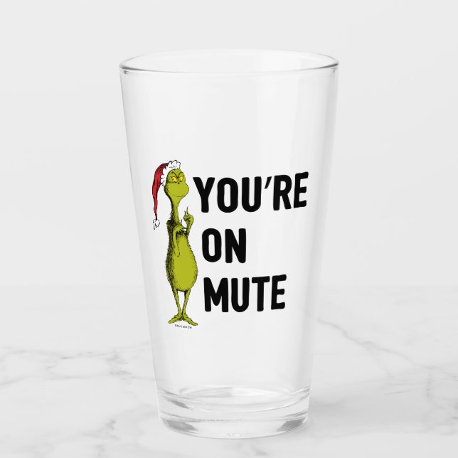 Du bist auf Mute. | Grinch Funny Glas (Vorderseite)