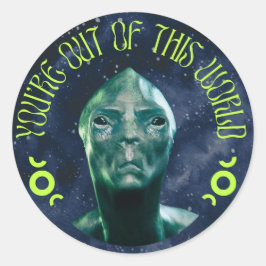 Du bist aus dieser Welt Runder Aufkleber