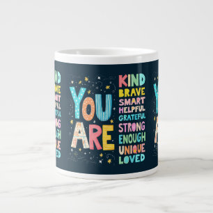 Du bist Bejahungen Helle Handlettering Jumbo-Tasse