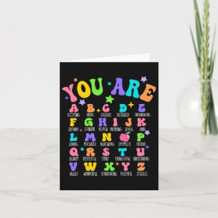 Du bist Buchstaben Alphabet Lerne Abc Inspiration  Karte