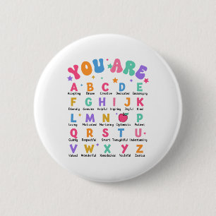 Du bist Buchstaben Alphabet Lerne Abcs Inspiration Button
