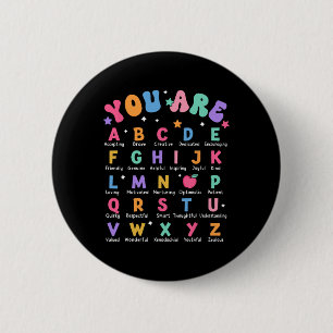 Du bist Buchstaben Alphabet Lerne Abcs Inspiration Button