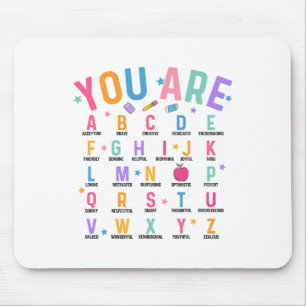 Du bist Buchstaben Alphabet Lerne Abcs Inspiration Mousepad