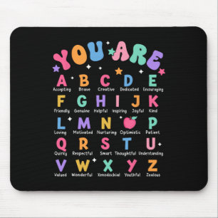 Du bist Buchstaben Alphabet Lerne Abcs Inspiration Mousepad
