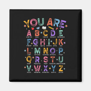 Du bist Buchstaben Alphabet Lerne Abcs Junge Mädch Magnet