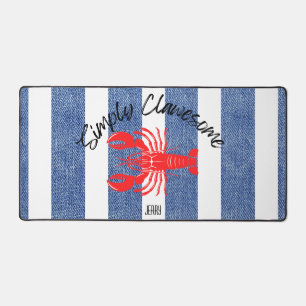 "Du bist Clawesome" Red Lobster auf Denim-Druck Schreibtischunterlage