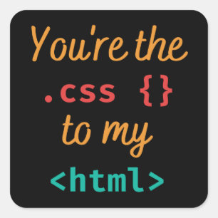 DU BIST DAS CSS ZU MEINEM HTML - WEB ENTWICKLER QUADRATISCHER AUFKLEBER