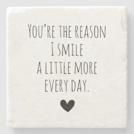 Du bist das Grund Typografie Herz Steinuntersetzer