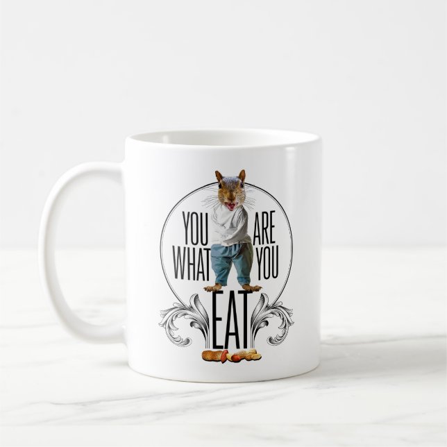Du bist das, was du isst - Funny Squirrel Nuts Kaffeetasse (Links)