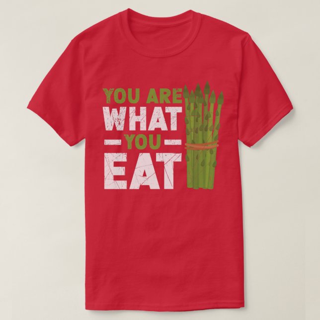 Du bist das, was du isst Spargel Gemüse Vegetaria T-Shirt (Design vorne)