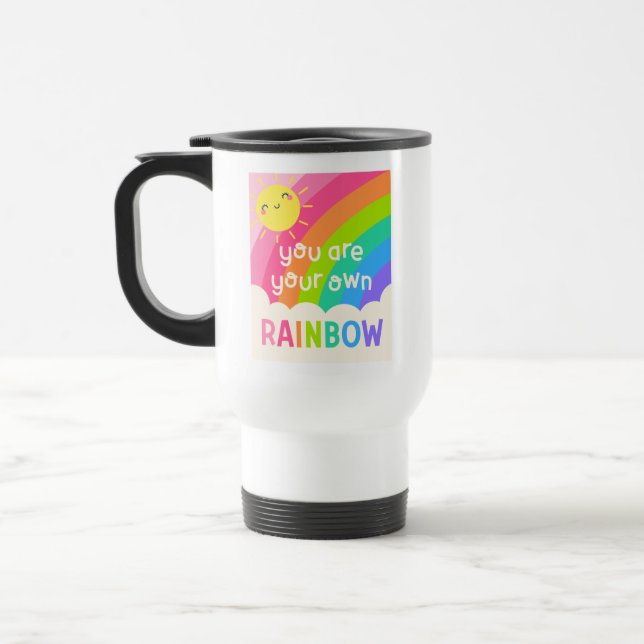 Du bist dein eigener Regenbogen Reisebecher (Links)