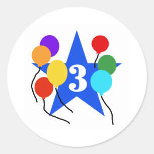 Du bist der 3. Geburtstag der Star Runder Aufkleber
