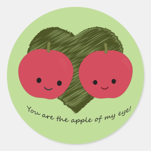 Du bist der Apfel meines Auges Runder Aufkleber (Vorderseite)