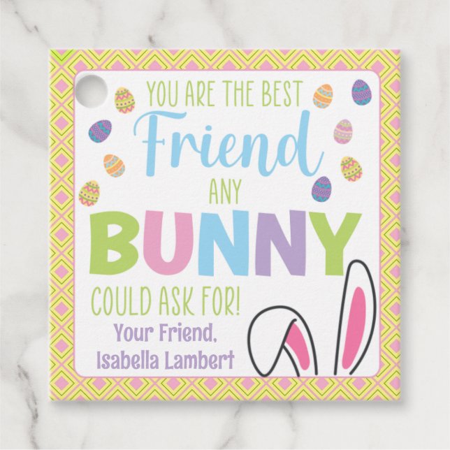 Du bist der beste Freund, den ein Bunny Gefragt ha Geschenkanhänger (Vorderseite)