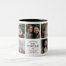 Du bist der beste Onkel/andere 7-Foto Collage Zweifarbige Tasse