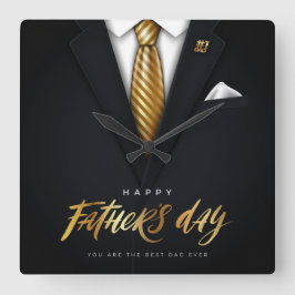 Du bist der beste Vater aller Zeiten, der Black Go Quadratische Wanduhr