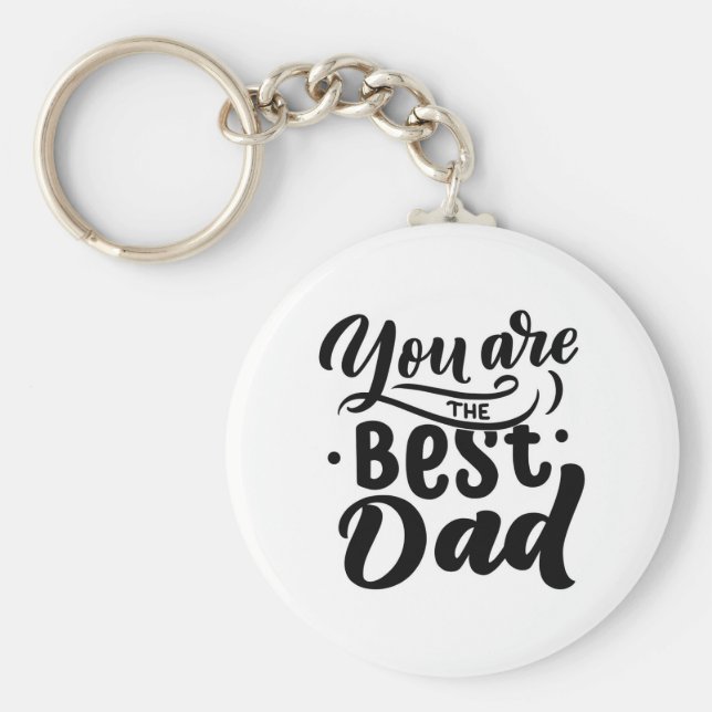 Du bist der beste Vater Coolen Schwarz-weißen Vate Schlüsselanhänger (Vorne)