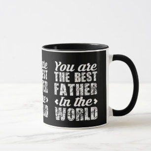 Du bist der beste Vater der Welt Vintage Typo Tasse